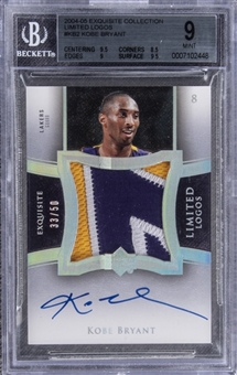 2004-05 UD "Exquisite Collection" Limited Logos #KB2 Kobe Bryant Signed Game Used Patch Card (#33/50) – BGS MINT 9/BGS 10